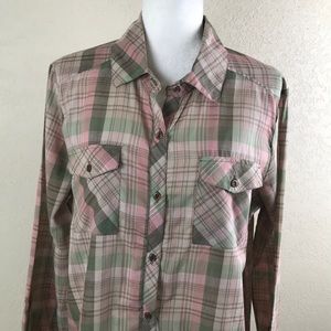 KUT FROM THE KLOTH Plaid Button Up Cotton Shirt